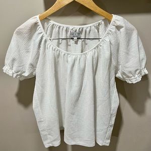 Madewell Texture And Thread Women’s White Peasant Top S